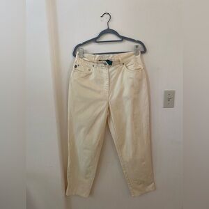 LAUREN RALPH LAUREN CLASSIC BUTTER YELLOW COTTON PANTS JEANS VINTAGE 90S